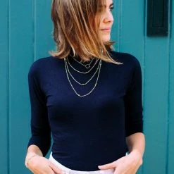 Little By Little Mustard 925 Sterling Silver Long Chain Necklace | Silver & 24ct Gold Plating Accessories