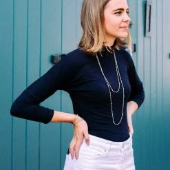 Little By Little Mustard 925 Sterling Silver Long Chain Necklace | Silver & 24ct Gold Plating Accessories