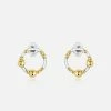 Little By Little Accessories Mustard Mixed Metal Small Matching Earrings | Silver & 24ct Gold Plated