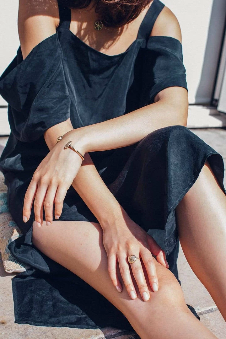 Little By Little Seville 925 Sterling Silver Bangle | 24ct Gold Plated 6 Little By Little Seville 925 Sterling Silver Bangle | 24ct Gold Plated