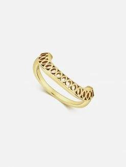 Little By Little Accessories Seville 925 Sterling Silver Crescent Ring | 24ct Gold Plated