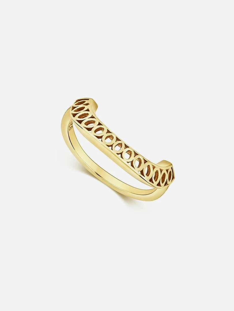 Little By Little Accessories Seville 925 Sterling Silver Crescent Ring | 24ct Gold Plated 3 Little By Little Accessories Seville 925 Sterling Silver Crescent Ring | 24ct Gold Plated