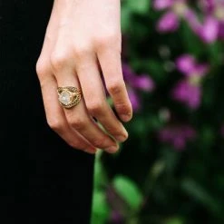 Little By Little Seville 925 Sterling Silver Crown Ring | 24ct Gold Plated Accessories