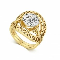 Little By Little Seville 925 Sterling Silver Crown Ring | 24ct Gold Plated Accessories