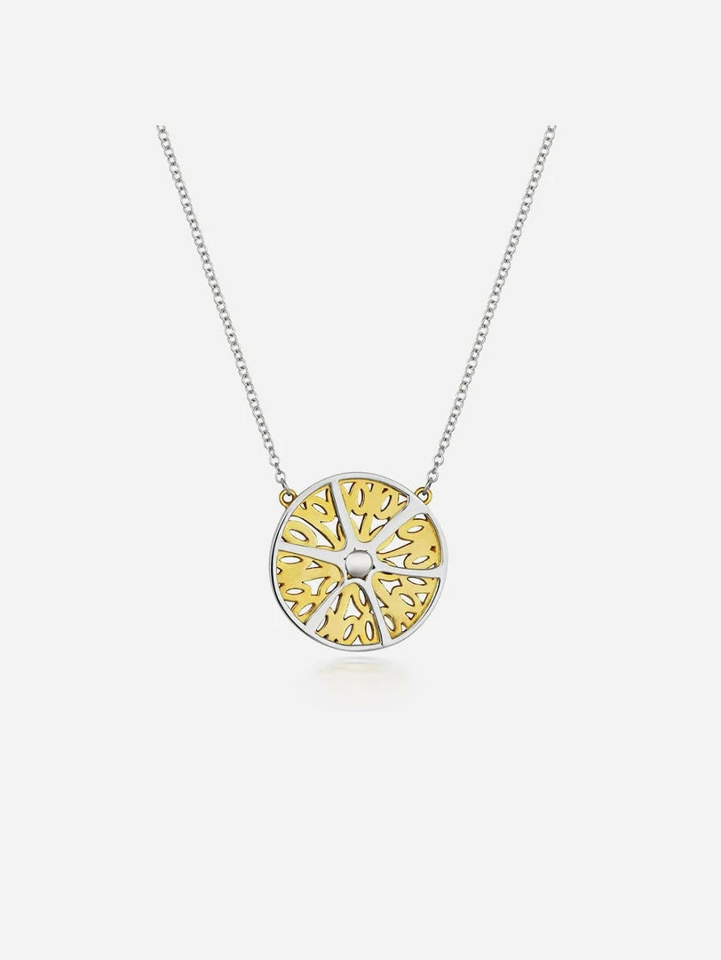 Little By Little Accessories Seville 925 Sterling Silver Dial Necklace | 24ct Gold Plated & Silver 3 Little By Little Accessories Seville 925 Sterling Silver Dial Necklace | 24ct Gold Plated & Silver