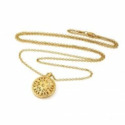 Little By Little Seville 925 Sterling Silver Dome Pendant | 24ct Gold Plated Accessories