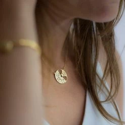 Little By Little Accessories Seville 925 Sterling Silver Segment Pendant | 24ct Gold Plated