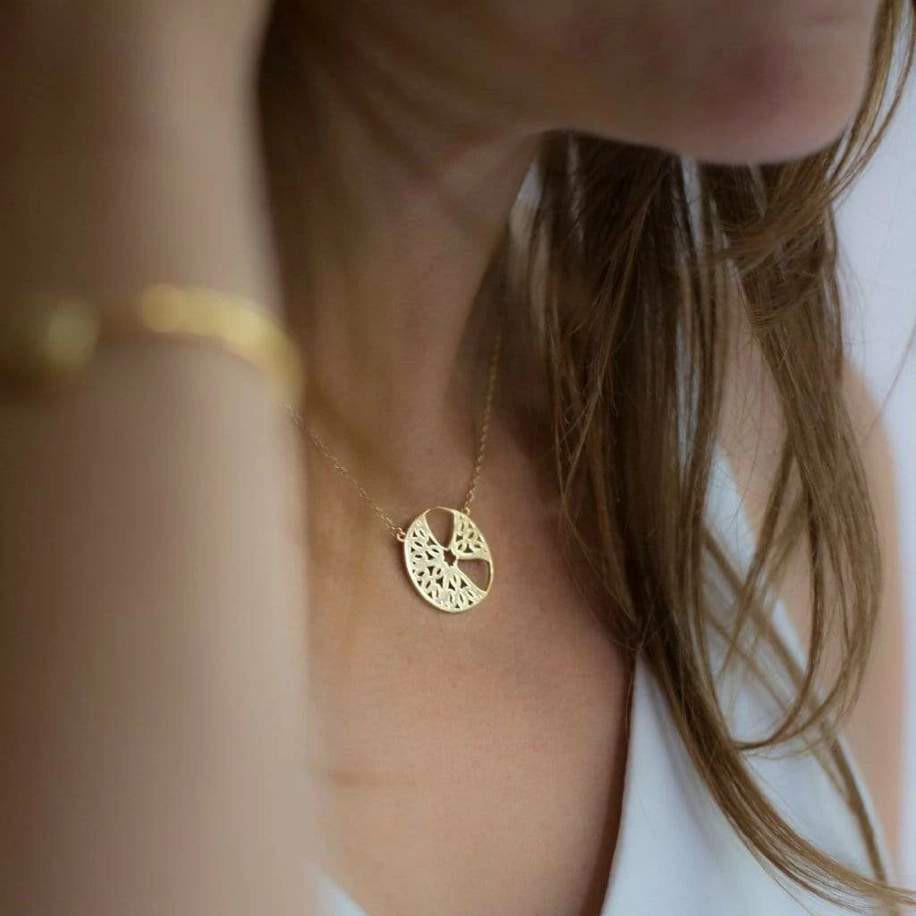 Little By Little Accessories Seville 925 Sterling Silver Segment Pendant | 24ct Gold Plated 4 Little By Little Accessories Seville 925 Sterling Silver Segment Pendant | 24ct Gold Plated