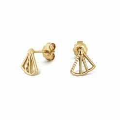 Little By Little Wedge 925 Sterling Silver Ear Jackets | 24ct Gold Plated Accessories