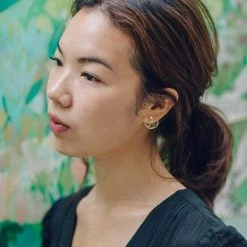 Little By Little Wedge 925 Sterling Silver Ear Jackets | 24ct Gold Plated Accessories