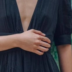 Little By Little Wedge 925 Sterling Silver Fan Ring | 24ct Gold Plated Accessories