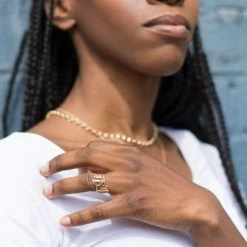 Little By Little Wedge 925 Sterling Silver Fan Ring | 24ct Gold Plated Accessories