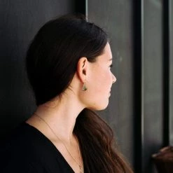 Little By Little Wedge 925 Sterling Silver Split Enamel Earrings | 24ct Gold Plated