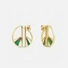 Little By Little Wedge 925 Sterling Silver Split Enamel Earrings | 24ct Gold Plated