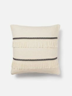 Lüks Linen Homeware Bohem Cotton Vegan Cushion Cover | Ecru & Navy