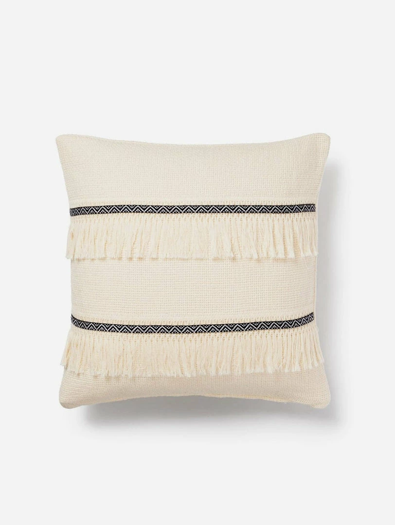 Lüks Linen Homeware Bohem Cotton Vegan Cushion Cover | Ecru & Navy 3 Lüks Linen Homeware Bohem Cotton Vegan Cushion Cover | Ecru & Navy