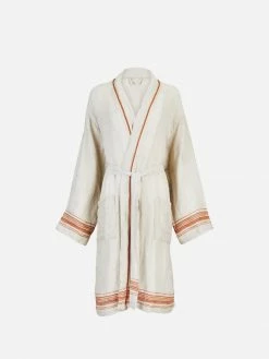 Lüks Linen Ceren Linen & Cotton Vegan Lounge Gown | Ink Or Tan