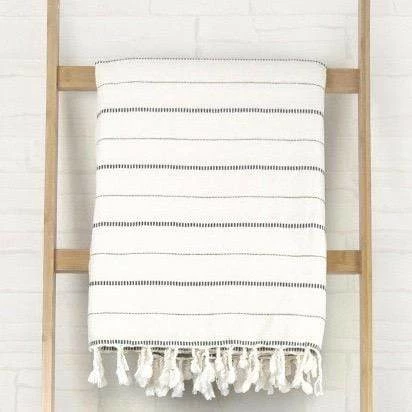 Lüks Linen Dot & Dash Vegan Blanket | Navy & Salt Homeware 5 Lüks Linen Dot & Dash Vegan Blanket | Navy & Salt Homeware