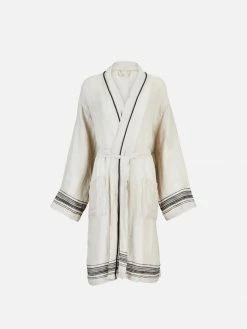 Lüks Linen Ceren Linen & Cotton Vegan Lounge Gown | Ink Or Tan