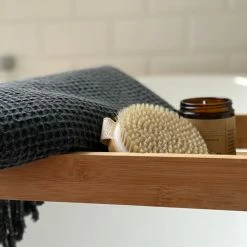 Lüks Linen Rulo Cotton Waffle Vegan Peshtemal | Ink