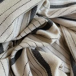 Lüks Linen Kirsal Striped Cotton Peshtemal | Oat & Coal