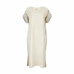 Lüks Linen Clothing Mete Cotton Maxi Lounge Dress | Black & Salt