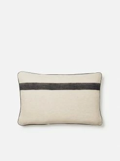 Lüks Linen Homeware Narin Organic Cotton & Linen Vegan Cushion | Ecru & Ink