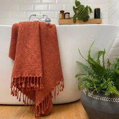 Lüks Linen Homeware Rulo Cotton Waffle Vegan Peshtemal | Umber