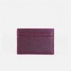 LUXTRA Colvin Apple Leather Vegan Card Holder | Burgundy & Magenta