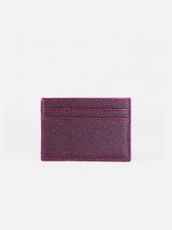 LUXTRA Colvin Apple Leather Vegan Card Holder | Burgundy & Magenta
