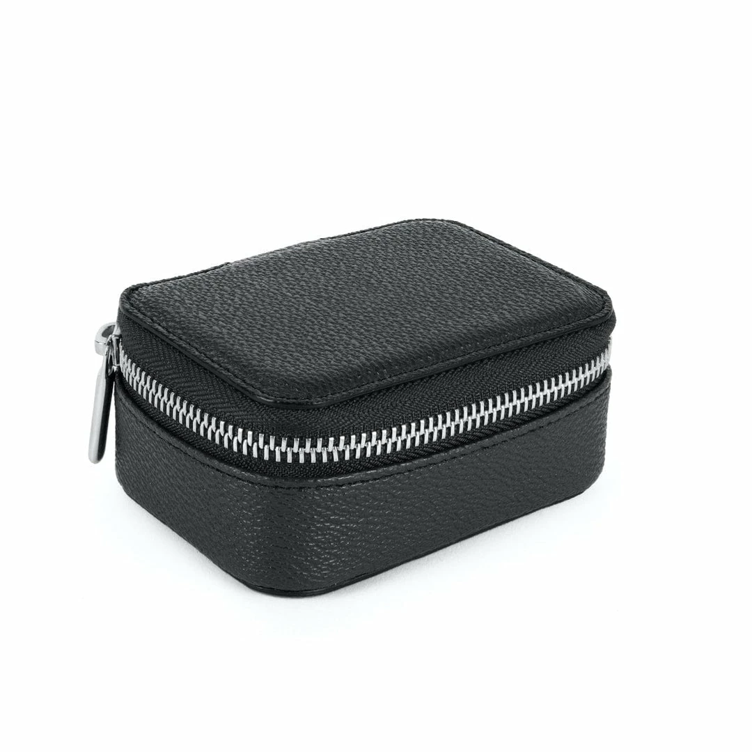 LUXTRA Bestsellers Apple Leather Vegan Zipped Jewellery Box | Black 3 LUXTRA Bestsellers Apple Leather Vegan Zipped Jewellery Box | Black