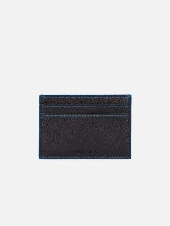 LUXTRA Colvin Apple Leather Vegan Card Holder | Black & Blue Accessories