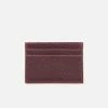 LUXTRA Accessories Colvin Apple Leather Vegan Card Holder | Burgundy & Pink