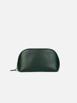 LUXTRA Ava Apple Leather Vegan Cosmetics Case | Forest Green Accessories