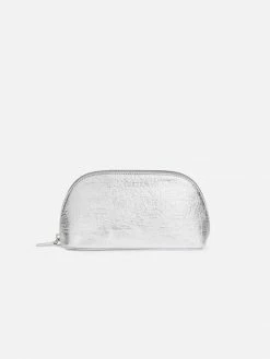 LUXTRA Ava Piñatex Vegan Leather Cosmetics Case | Silver Accessories