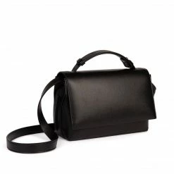 LUXTRA Zanele Smooth Apple Leather Vegan Crossbody Bag | Black Bags