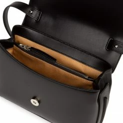LUXTRA Zanele Smooth Apple Leather Vegan Crossbody Bag | Black Bags