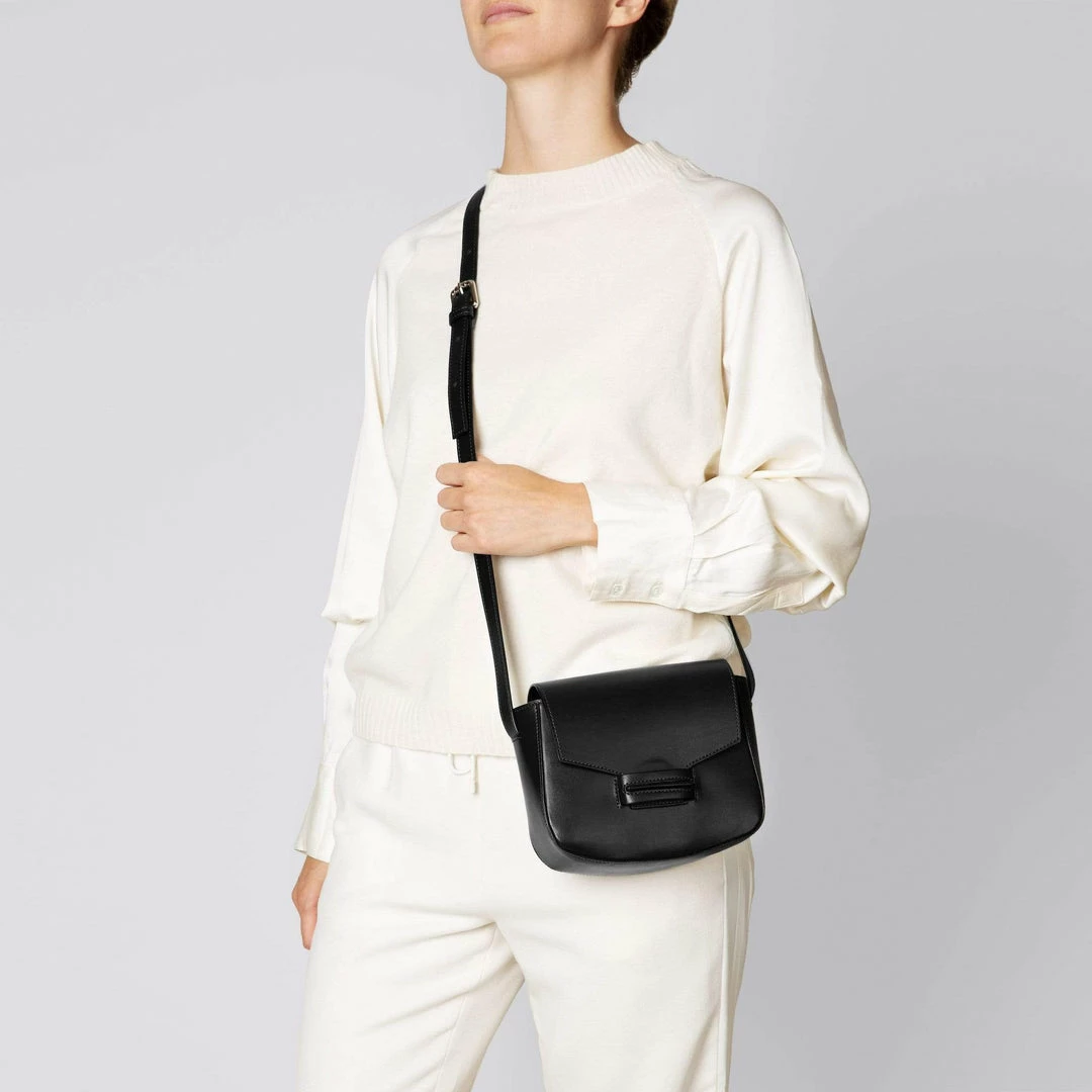 LUXTRA Vida Apple Leather Vegan Saddle Bag | Black Bags 4 LUXTRA Vida Apple Leather Vegan Saddle Bag | Black Bags