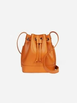 LUXTRA Daphne Smooth Apple Leather Vegan Bucket Bag | Pumpkin Bags