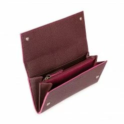 LUXTRA Evening Bags Esther Apple Leather Vegan Continental Wallet | Burgundy & Magenta 9 LUXTRA Evening Bags Esther Apple Leather Vegan Continental Wallet | Burgundy & Magenta