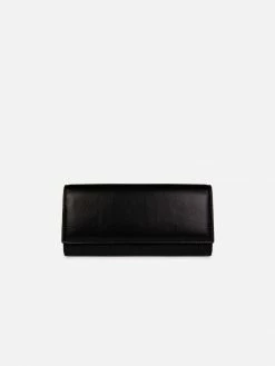 LUXTRA Esther Recycled Nylon Continental Wallet | Black Evening Bags