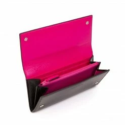 LUXTRA Esther Recycled Nylon Continental Wallet | Black Evening Bags