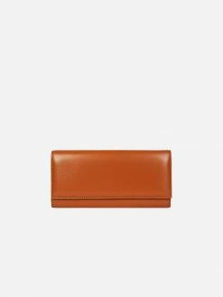 LUXTRA Esther Recycled Nylon Continental Wallet | Tan Evening Bags