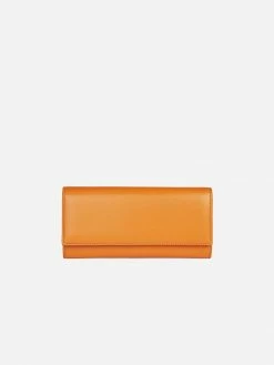 LUXTRA Esther Smooth Apple Leather Vegan Continental Wallet | Pumpkin Evening Bags