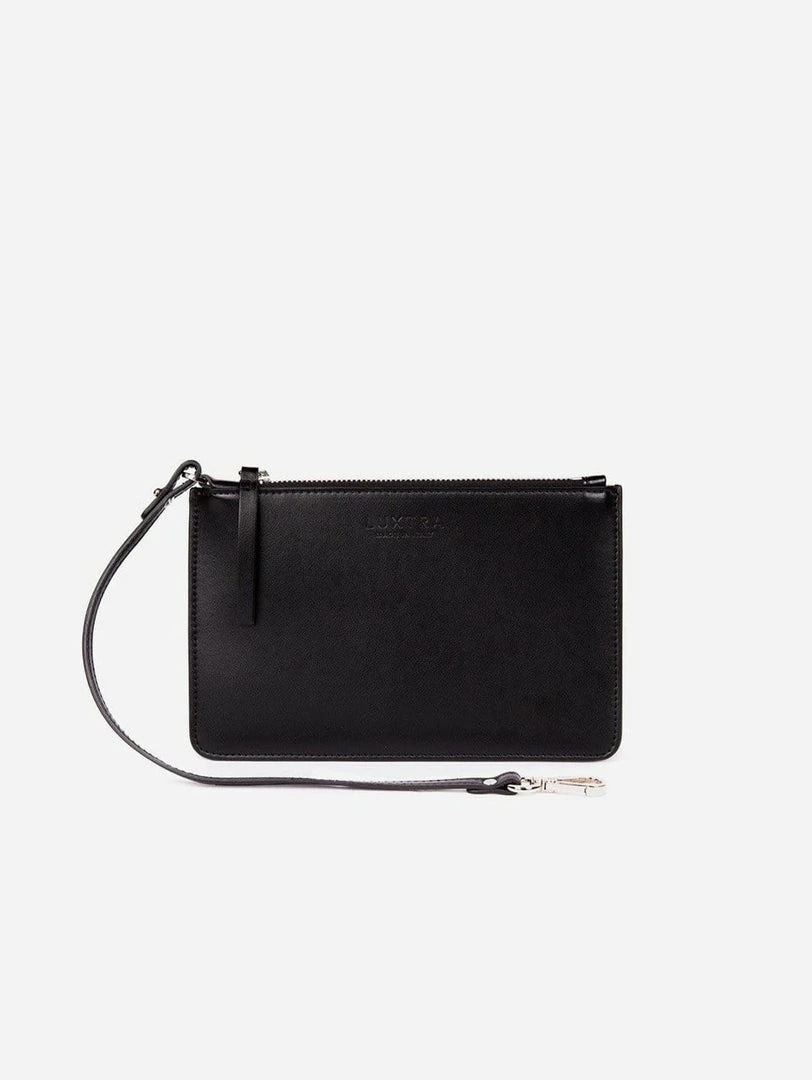 LUXTRA Clutch Bags Junko Smooth Apple Leather Vegan Pouch | Black 3 LUXTRA Clutch Bags Junko Smooth Apple Leather Vegan Pouch | Black