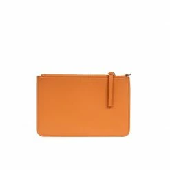 LUXTRA Clutch Bags Junko Smooth Apple Leather Vegan Pouch | Pumpkin