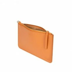 LUXTRA Clutch Bags Junko Smooth Apple Leather Vegan Pouch | Pumpkin