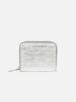 LUXTRA Margrethe Piñatex Vegan Leather Small Zip Wallet | Silver