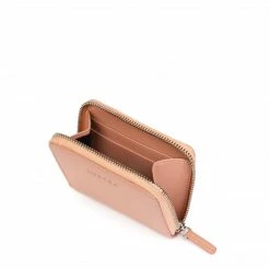 LUXTRA Margrethe Apple Leather Vegan Small Zip Wallet | Ballet Pink