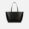 LUXTRA Smooth Apple Leather Vegan Tote | Black Bags